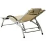 Tumbona con cojín de textilene crema de vidaXL, Tumbonas - Ref: Foro24-310530, Precio: 152,12 €, Descuento: %