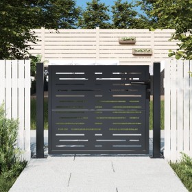 Puerta de jardín acero gris antracita diseño cuadrado 105x80 cm de , Puertas de jardín - Ref: Foro24-153190, Precio: 159,59 €...