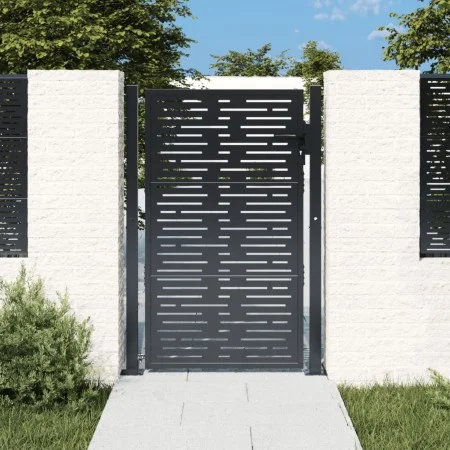 Anthracite grey square design garden gate made of steel, 105x130cm. by , garden gates - Ref: Foro24-153192, Price: 218,43 €, ...