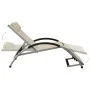Sun lounger with cream textilene cushion by vidaXL, Loungers - Ref: Foro24-310530, Price: 152,12 €, Discount: %