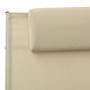 Tumbona con cojín de textilene crema de vidaXL, Tumbonas - Ref: Foro24-310530, Precio: 172,61 €, Descuento: %
