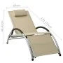 Sun lounger with cream textilene cushion by vidaXL, Loungers - Ref: Foro24-310530, Price: 152,12 €, Discount: %