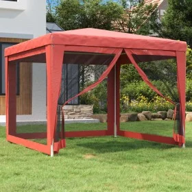 Carpa para fiestas con 4 paredes de malla HDPE rojo 3x3 m de , Carpas y cenadores - Ref: Foro24-319230, Precio: 91,28 €, Desc...