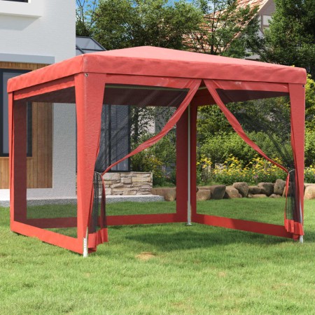 Carpa para fiestas con 4 paredes de malla HDPE rojo 3x3 m de , Carpas y cenadores - Ref: Foro24-319230, Precio: 93,04 €, Desc...