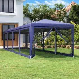 Carpa para fiestas con 10 paredes de malla HDPE azul 3x12 m de , Carpas y cenadores - Ref: Foro24-319247, Precio: 205,74 €, D...
