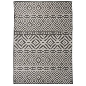 Alfombra de exterior de tejido plano rayas negras 120x170 cm de , Alfombras - Ref: Foro24-340851, Precio: 37,45 €, Descuento: %