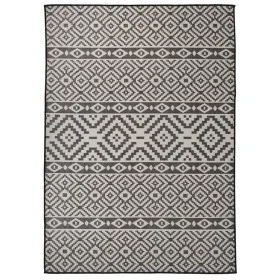 Alfombra de exterior de tejido plano rayas negras 120x170 cm de , Alfombras - Ref: Foro24-340851, Precio: 38,16 €, Descuento: %