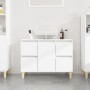 Armario de lavabo madera contrachapada blanco brillo 80x33x60cm de , Tocadores de baño - Ref: Foro24-821270, Precio: 105,54 €...
