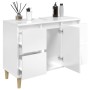 Armario de lavabo madera contrachapada blanco brillo 80x33x60cm de , Tocadores de baño - Ref: Foro24-821270, Precio: 105,54 €...
