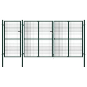 Puerta de jardín de acero verde 400x200 cm de , Puertas de jardín - Ref: Foro24-144315, Precio: 709,93 €, Descuento: %