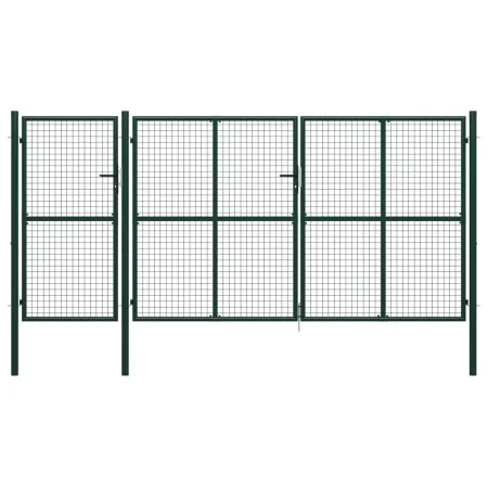 Puerta de jardín de acero verde 400x200 cm de , Puertas de jardín - Ref: Foro24-144315, Precio: 713,45 €, Descuento: %