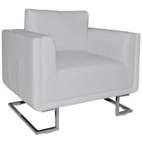 Sillón con patas cromadas cuero sintético blanco de , Sillones - Ref: Foro24-241005, Precio: 305,83 €, Descuento: %