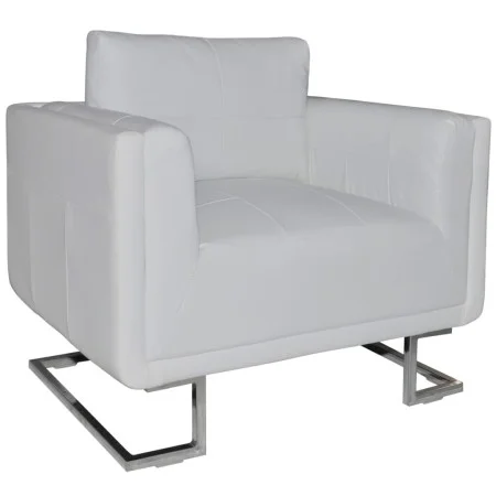 Sillón con patas cromadas cuero sintético blanco de , Sillones - Ref: Foro24-241005, Precio: 305,83 €, Descuento: %