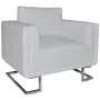 Sillón con patas cromadas cuero sintético blanco de , Sillones - Ref: Foro24-241005, Precio: 305,83 €, Descuento: %