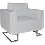 Sillón con patas cromadas cuero sintético blanco de , Sillones - Ref: Foro24-241005, Precio: 313,21 €, Descuento: %
