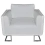 Sillón con patas cromadas cuero sintético blanco de , Sillones - Ref: Foro24-241005, Precio: 305,83 €, Descuento: %