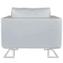 Sillón con patas cromadas cuero sintético blanco de , Sillones - Ref: Foro24-241005, Precio: 305,83 €, Descuento: %