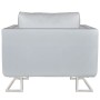 Sillón con patas cromadas cuero sintético blanco de , Sillones - Ref: Foro24-241005, Precio: 313,21 €, Descuento: %