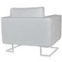Sillón con patas cromadas cuero sintético blanco de , Sillones - Ref: Foro24-241005, Precio: 305,83 €, Descuento: %