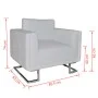 Sillón con patas cromadas cuero sintético blanco de , Sillones - Ref: Foro24-241005, Precio: 305,83 €, Descuento: %