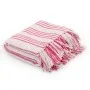 Manta a rayas de algodón rosa y blanco 160x210 cm de , Mantas - Ref: Foro24-245325, Precio: 24,28 €, Descuento: %