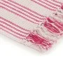 Manta a rayas de algodón rosa y blanco 160x210 cm de , Mantas - Ref: Foro24-245325, Precio: 24,28 €, Descuento: %