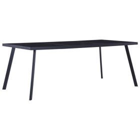 Mesa de comedor de vidrio templado negro 200x100x75 cm de , Mesas de cocina y de comedor - Ref: Foro24-281876, Precio: 185,19...