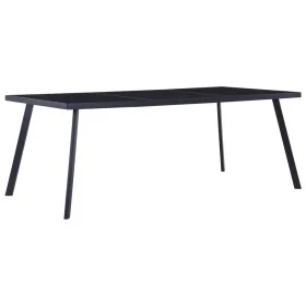 Mesa de comedor de vidrio templado negro 200x100x75 cm de , Mesas de cocina y de comedor - Ref: Foro24-281876, Precio: 178,70...