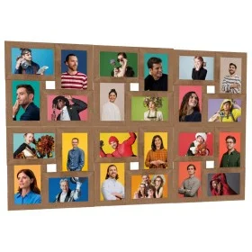 Light brown MDF photo collage frame for 24 photos (10x15 cm). by , Photo frames - Ref: Foro24-332784, Price: 44,73 €, Discoun...
