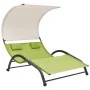 Tumbona doble con toldo textilene verde by vidaXL, Loungers - Ref: Foro24-310546, Price: 218,60 €, Discount: %