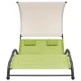Tumbona doble con toldo textilene verde by vidaXL, Loungers - Ref: Foro24-310546, Price: 218,60 €, Discount: %