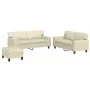 3-piece faux leather sofa set in cream color by , Sofas - Ref: Foro24-3201920, Price: 502,77 €, Discount: %