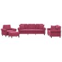Juego de sofás con cojines 4 piezas terciopelo rojo tinto de , Sofás - Ref: Foro24-3202204, Precio: 850,11 €, Descuento: %