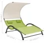 Tumbona doble con toldo textilene verde by vidaXL, Loungers - Ref: Foro24-310546, Price: 218,60 €, Discount: %