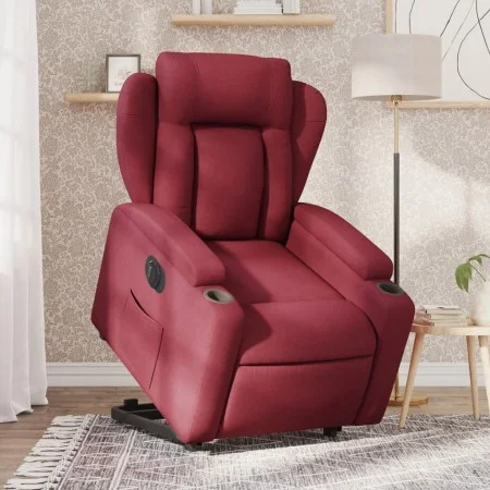 Sillón eléctrico reclinable elevable de tela rojo tinto de , Sillones - Ref: Foro24-3204509, Precio: 344,49 €, Descuento: %