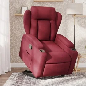 Sillón reclinable elevable tela rojo tinto de , Sillones - Ref: Foro24-3204485, Precio: 297,73 €, Descuento: %