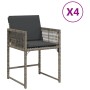 Sillones de jardín con cojines 4 uds ratán sintético gris de , Sillas de jardín - Ref: Foro24-365019, Precio: 159,73 €, Descu...