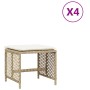 Taburetes de jardín con cojines 4 uds ratán PE beige 41x41x36cm de , Otomanas de exterior - Ref: Foro24-365052, Precio: 100,5...