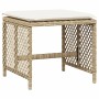 Taburetes de jardín con cojines 4 uds ratán PE beige 41x41x36cm de , Otomanas de exterior - Ref: Foro24-365052, Precio: 100,5...