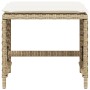 Taburetes de jardín con cojines 4 uds ratán PE beige 41x41x36cm de , Otomanas de exterior - Ref: Foro24-365052, Precio: 100,5...