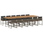 Set comedor de jardín con cojines 13 pzas ratán sintético gris de , Conjuntos de jardín - Ref: Foro24-3211490, Precio: 879,26...