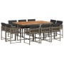 Set de comedor de jardín 11 pzas y cojines ratán sintético gris de , Conjuntos de jardín - Ref: Foro24-3211574, Precio: 595,5...