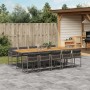 Set de comedor de jardín 11 pzas y cojines ratán sintético gris de , Conjuntos de jardín - Ref: Foro24-3211478, Precio: 751,9...