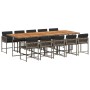 Set de comedor de jardín 11 pzas y cojines ratán sintético gris de , Conjuntos de jardín - Ref: Foro24-3211478, Precio: 751,9...