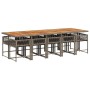 Set de comedor de jardín 11 pzas y cojines ratán sintético gris de , Conjuntos de jardín - Ref: Foro24-3211478, Precio: 751,9...