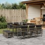 Set de comedor de jardín 11 pzas y cojines ratán sintético gris de , Conjuntos de jardín - Ref: Foro24-3211508, Precio: 469,5...