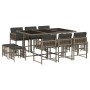 Set de comedor de jardín 11 pzas y cojines ratán sintético gris de , Conjuntos de jardín - Ref: Foro24-3211508, Precio: 469,5...