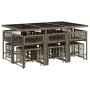 Set de comedor de jardín 11 pzas y cojines ratán sintético gris de , Conjuntos de jardín - Ref: Foro24-3211508, Precio: 469,5...