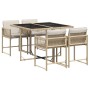 Set comedor de jardín 5 pzas con cojines ratán sintético beige de , Conjuntos de jardín - Ref: Foro24-3211438, Precio: 252,42...