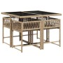 Set comedor de jardín 5 pzas con cojines ratán sintético beige de , Conjuntos de jardín - Ref: Foro24-3211438, Precio: 252,42...